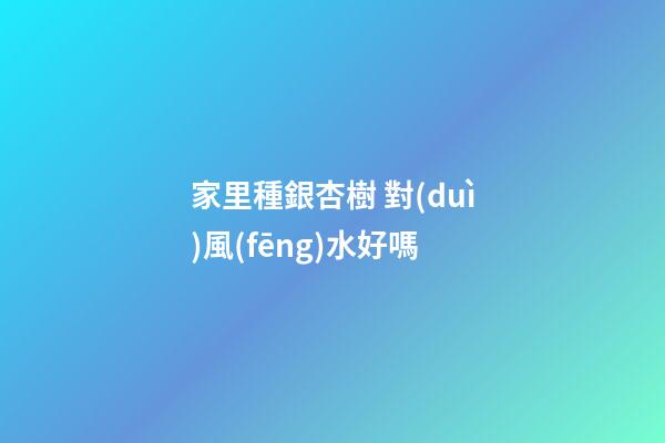 家里種銀杏樹 對(duì)風(fēng)水好嗎